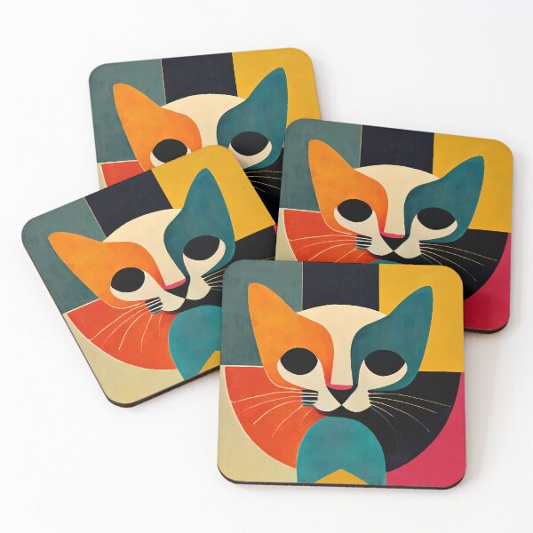 Item preview, Geometric Cat Portrait designed and sold by TheJadeCat.