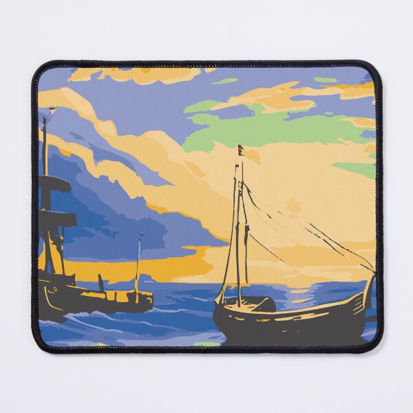 Item preview, Abstract Seascape Illustration:- Boat in Sea designed and sold by typoinspired.
