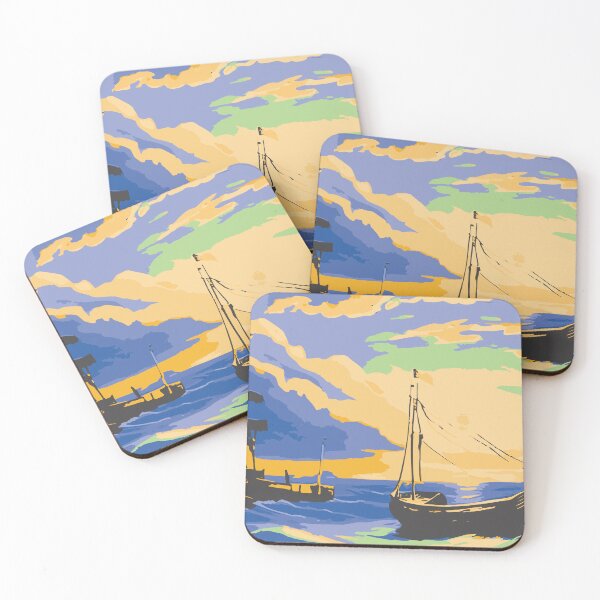 Item preview,  Abstract Seascape Illustration:- Boat in Sea designed and sold by typoinspired.