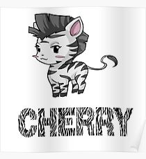Zebra Cherry Poster