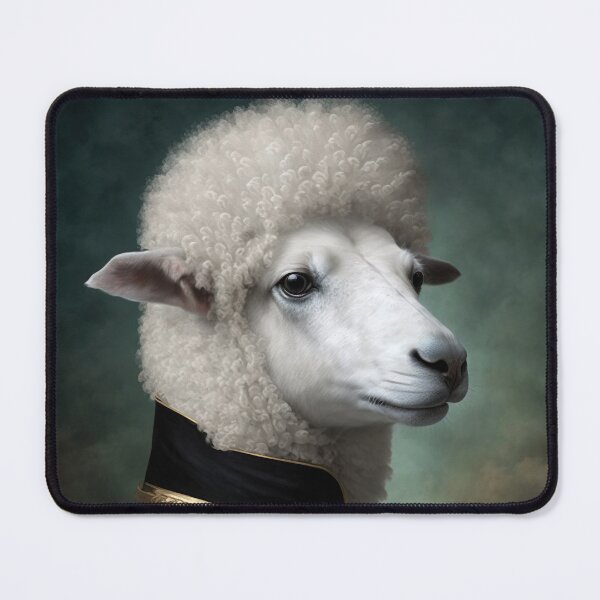 Item preview, SHEEP Portrait, Imperial Pet Portrait, Renaissance Animal Painting,  Pet Lover Gif, AI art, Print Art designed and sold by XIX361ART.
