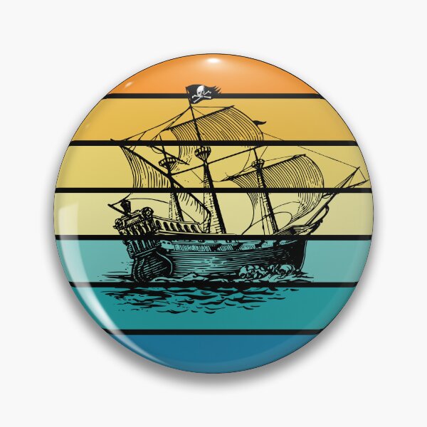 Item preview, Old Pirate Ship Sail Boat Vintage Jolly Roger Skull Flag designed and sold by TheInkElephant.