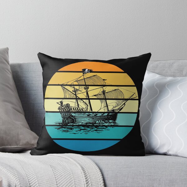 Item preview, Old Pirate Ship Sail Boat Vintage Jolly Roger Skull Flag designed and sold by TheInkElephant.