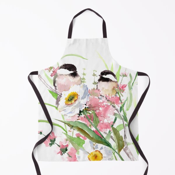 Item preview, chickadess and Flowers designed and sold by surenart.