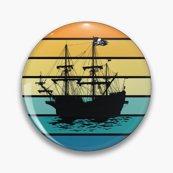 Item preview, Old Pirate Ship Sail Boat Vintage Jolly Roger Skull Flag designed and sold by TheInkElephant.