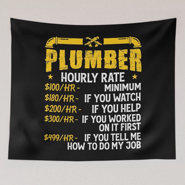 Item preview, Plumber Hourly Rate Vintage Design For Plumbers - Funny Plumbing designed and sold by naworas.