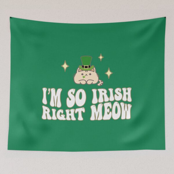 Item preview, I'm So Irish, Right Meow - Leprechaun Cat Meow for Happy St Patrick's Day  designed and sold by pookkudesign.