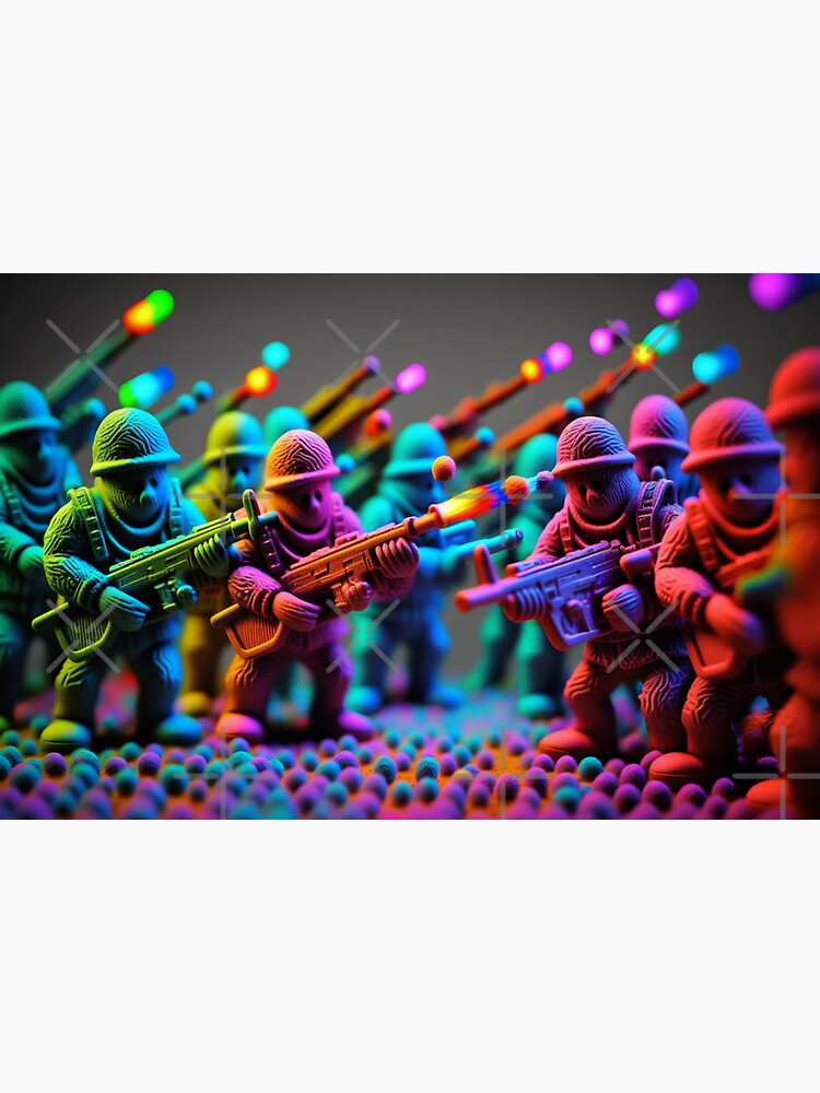 Thumbnail 3 of 3, Sticker, Soldiers Figures designed and sold by AI-nspiration.