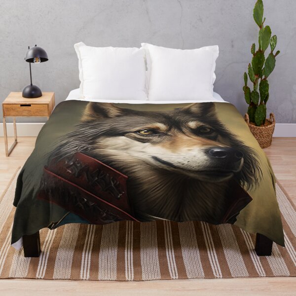 Item preview, WOLF Portrait, Imperial Pet Portrait, Renaissance Animal Painting,  Pet Lover Gif, AI art, Print Art designed and sold by XIX361ART.