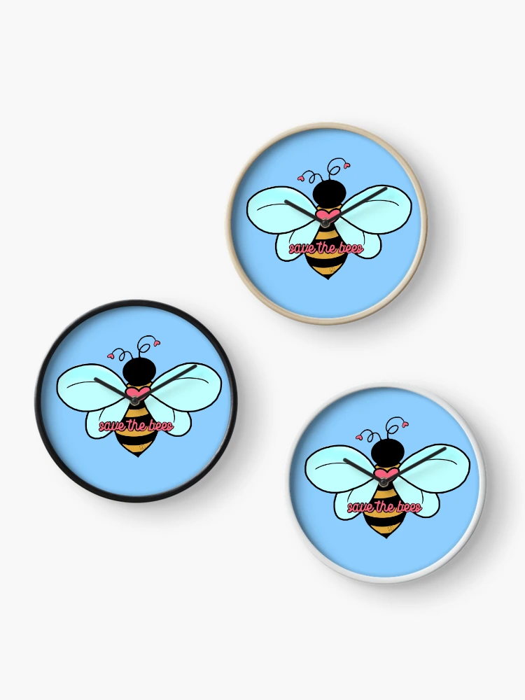 Thumbnail 3 of 4, Clock, Save the Bees designed and sold by RooBooCo.