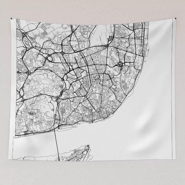 Item preview, Lisbon Map Minimal designed and sold by HubertRoguski.