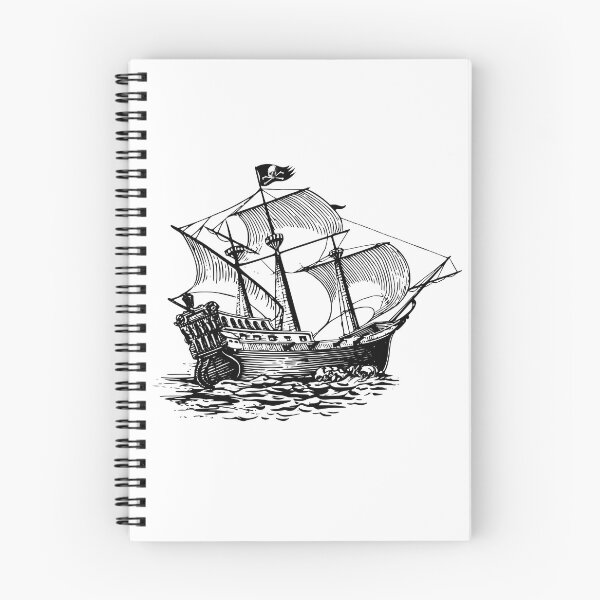 Item preview, Old Pirate Ship Sail Boat Vintage Jolly Roger Skull Flag designed and sold by TheInkElephant.
