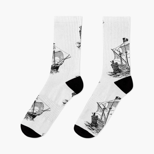 Item preview, Old Pirate Ship Sail Boat Vintage Jolly Roger Skull Flag designed and sold by TheInkElephant.