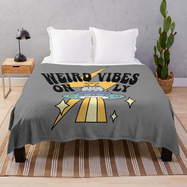 Item preview, Weird Vibes Only - I Want To Believe in UFO Cat Meow Alien designed and sold by pookkudesign.