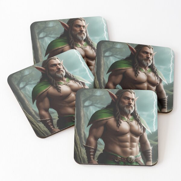 Item preview, Dwarf Elf Handsome Warrior of Forest White beard - Fantasy Collection designed and sold by SpektroDesign.
