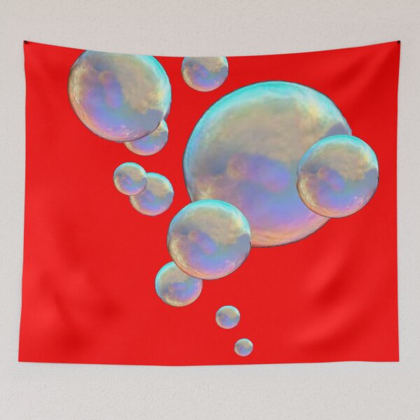 Item preview, FLOATING IRIDESENT SOAP BUBBLES RED ART designed and sold by sharlesart.