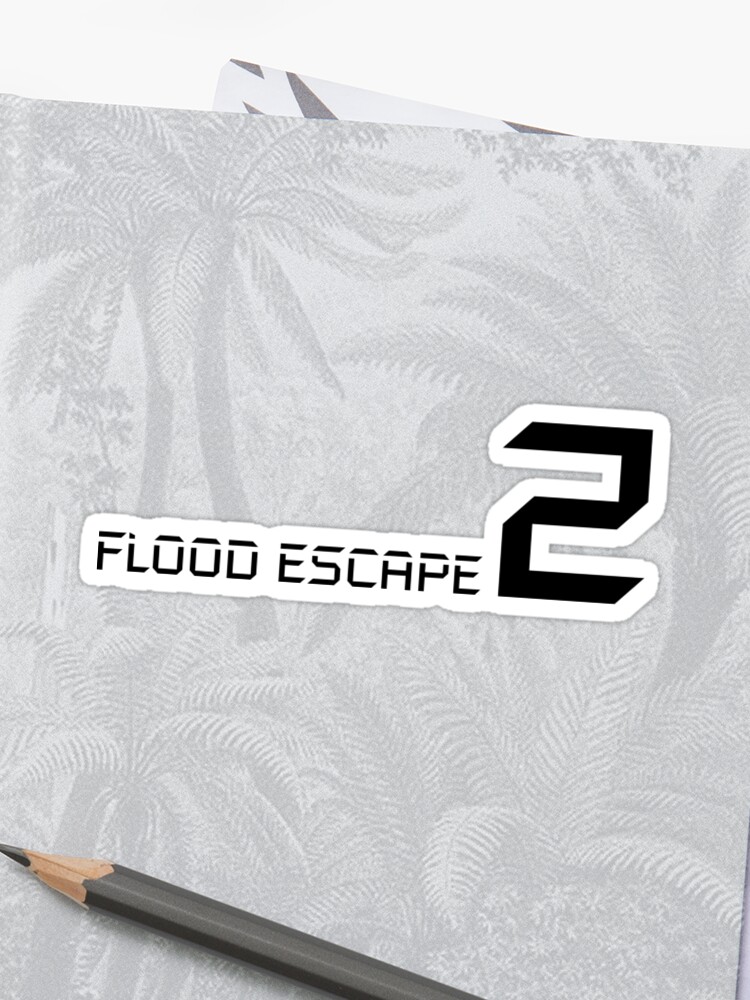 Flood Escape 2 Logo Sticker By Crazyblox Redbubble - flood escape 2 logo sticker