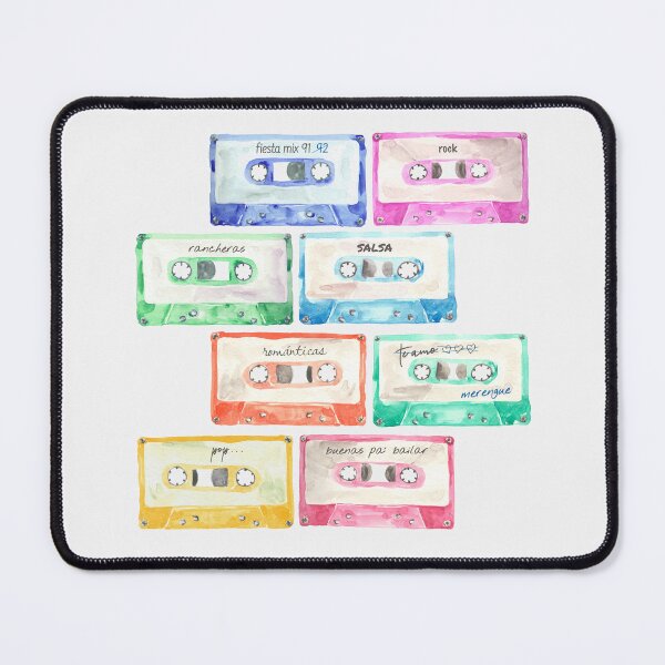 Aperçu de l'œuvre Cassettes de couleurs aquarelles Etiquettes espagnoles créée et vendue par marufemia.