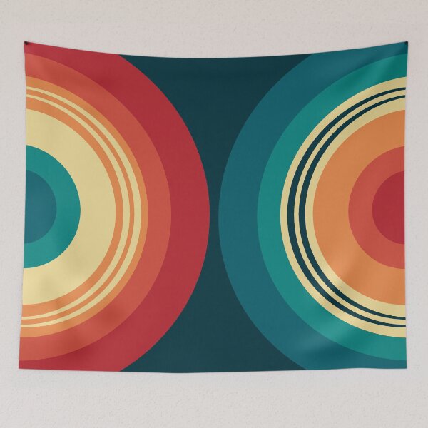Item preview, Colorful double semicircles in retro style designed and sold by BattaAnastasia.