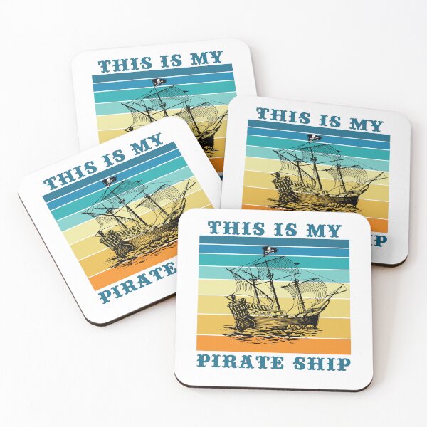 Item preview, This Is My Pirate Ship Old Sail Boat Vintage Jolly Roger Skull Flag designed and sold by TheInkElephant.