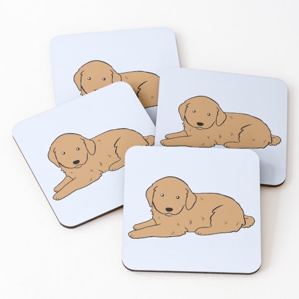 Item preview, Golden retriever cartoon face illustration  designed and sold by Yarafantasyart.