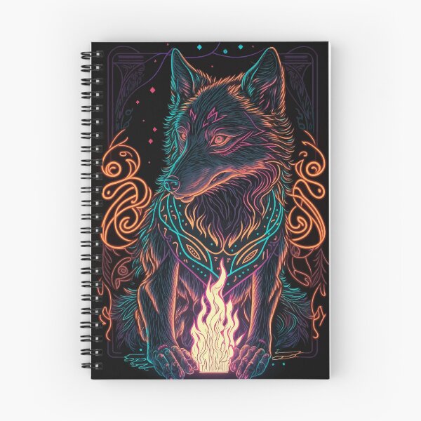 Item preview, Glowing tarot wolf god fire designed and sold by Visual-wallart.