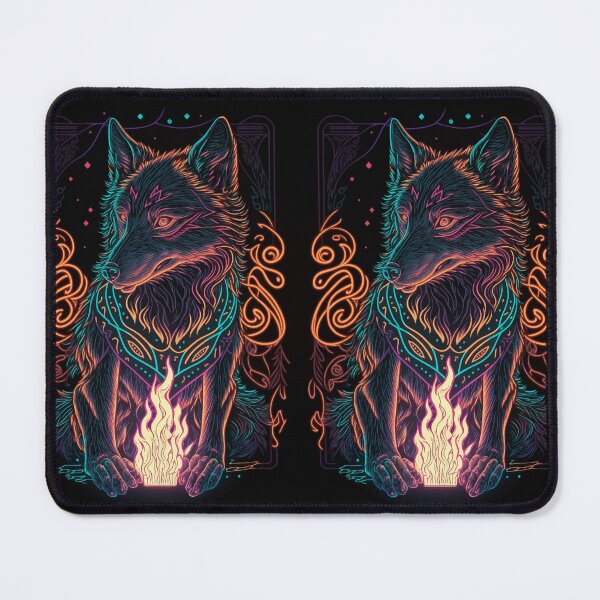 Item preview, Glowing tarot wolf god fire designed and sold by Visual-wallart.
