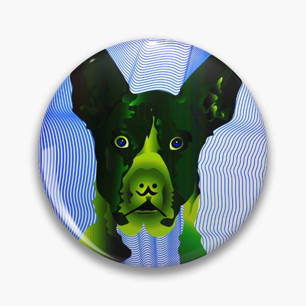 Item preview, Dog head on Red and blue lines designed and sold by Bigrow.