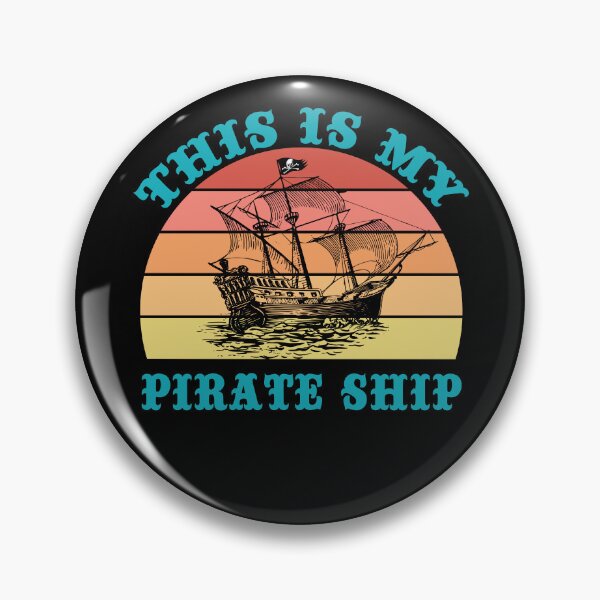 Item preview, This Is My Pirate Ship Old Sail Boat Vintage Jolly Roger Skull Flag designed and sold by TheInkElephant.