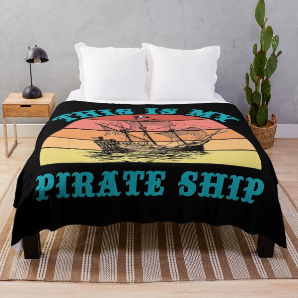 Item preview, This Is My Pirate Ship Old Sail Boat Vintage Jolly Roger Skull Flag designed and sold by TheInkElephant.