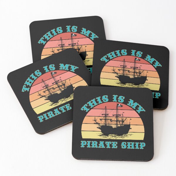 Item preview, This Is My Pirate Ship Old Sail Boat Vintage Jolly Roger Skull Flag designed and sold by TheInkElephant.