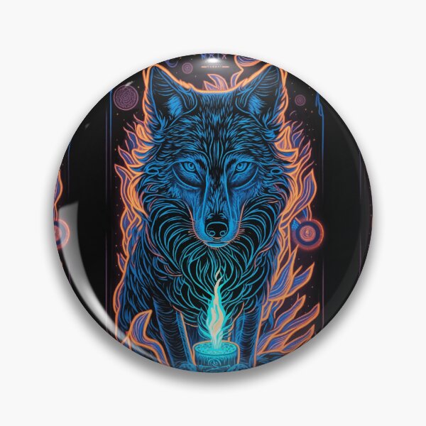 Item preview, Glowing tarot blue wolf god fire designed and sold by Visual-wallart.