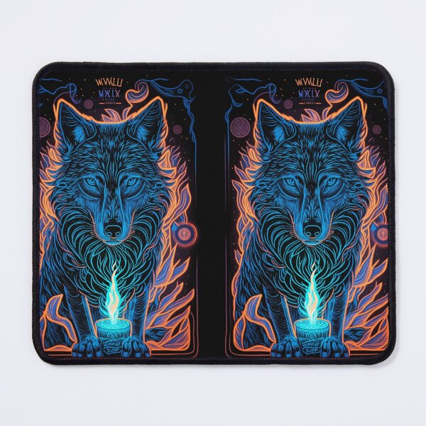 Item preview, Glowing tarot blue wolf god fire designed and sold by Visual-wallart.