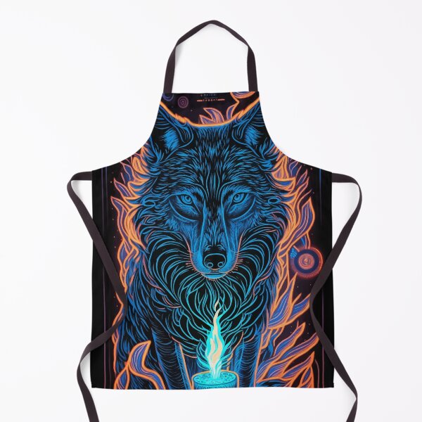 Item preview, Glowing tarot blue wolf god fire designed and sold by Visual-wallart.