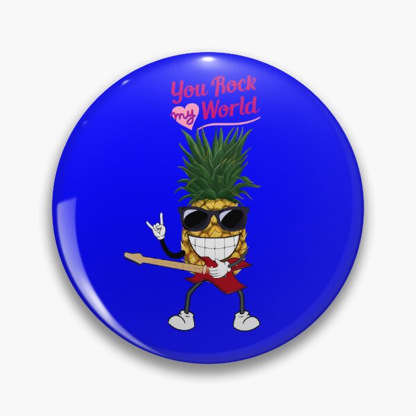 Aperçu de l'œuvre You Rock My World Ananas jouant de la guitare créée et vendue par theprof2021.
