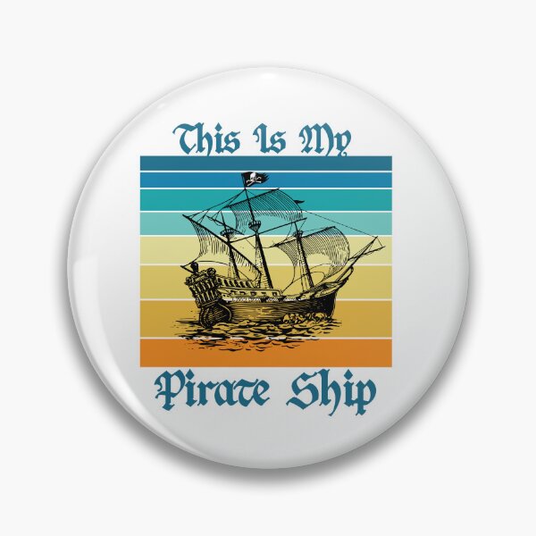 Item preview, This Is My Pirate Ship Old Sail Boat Vintage Jolly Roger Skull Flag designed and sold by TheInkElephant.