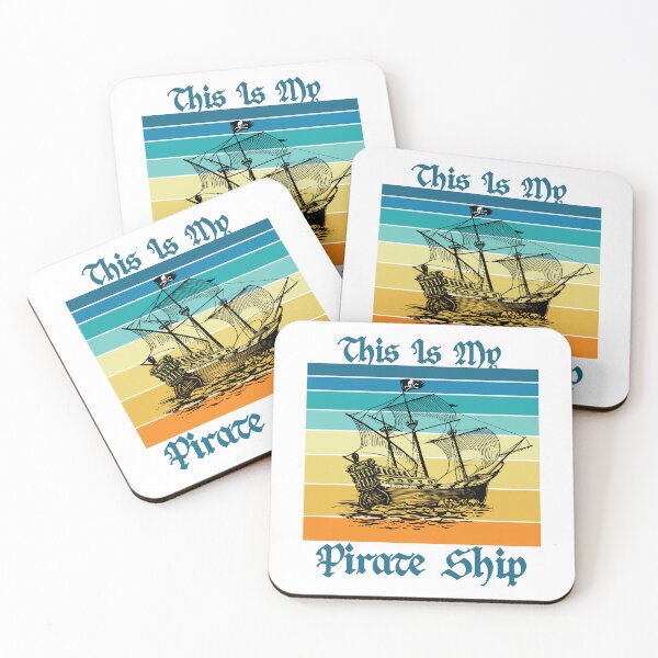 Item preview, This Is My Pirate Ship Old Sail Boat Vintage Jolly Roger Skull Flag designed and sold by TheInkElephant.