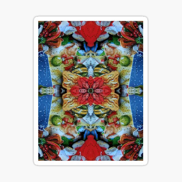 Christmas Flowers a Fractal Pattern Sticker