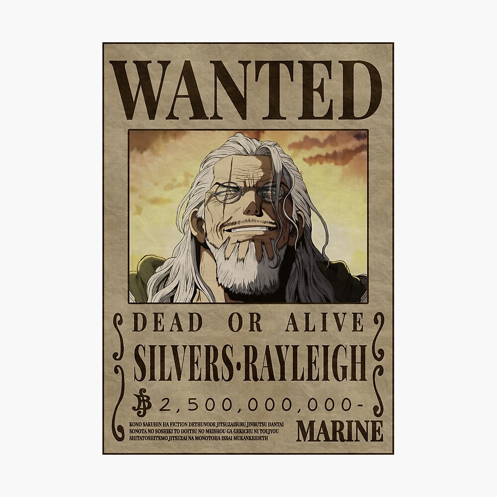 Silvers Rayleigh One Piece Bounty Dark King reighley Wanted Poster