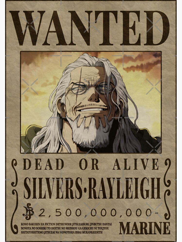 "Silvers Rayleigh One Piece Bounty Dark King reighley Wanted" Sticker