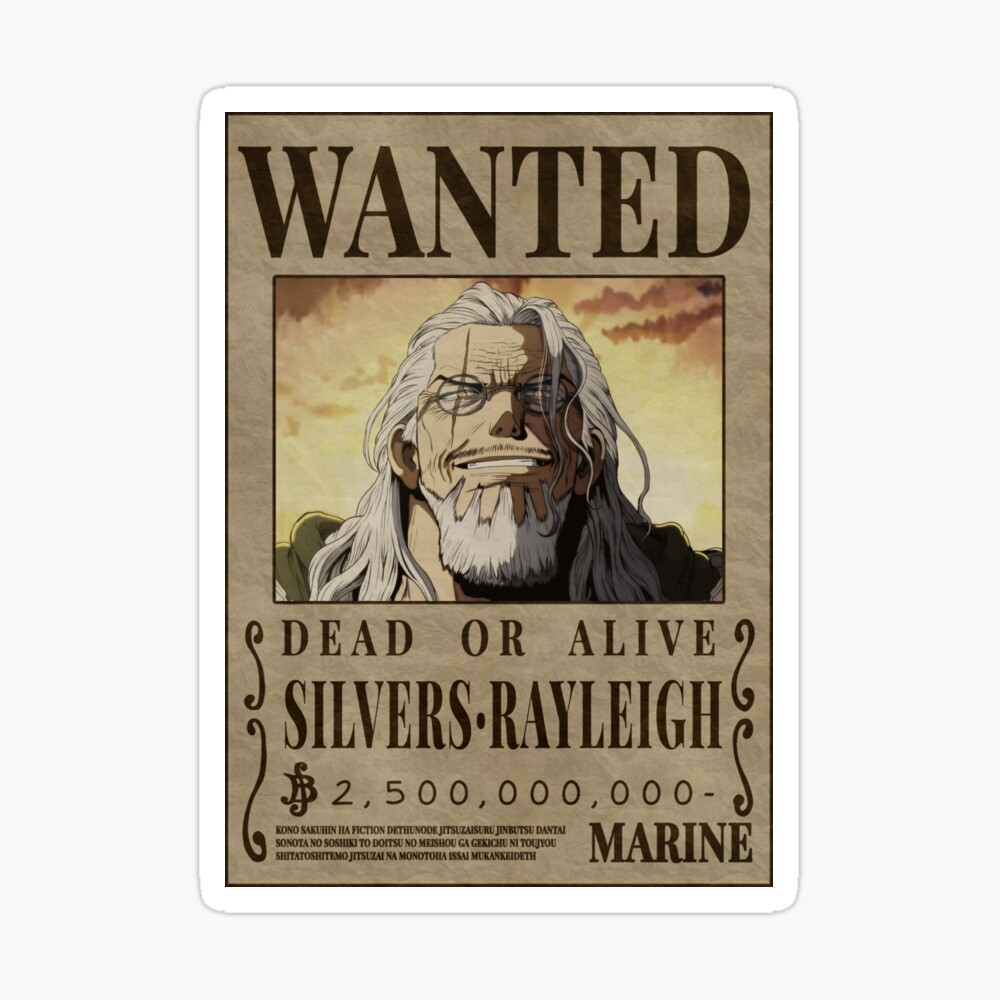 Silvers Rayleigh One Piece Bounty Dark King reighley Wanted Poster
