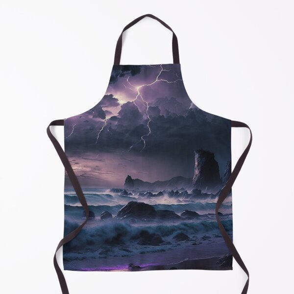 Item preview, Ominous Storm & Lightning Rolling in from the Ocean in Hues of Purple designed and sold by Dragonstrom.
