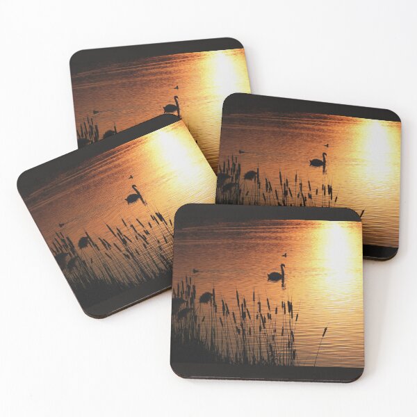 Item preview, Silhouette of a beautiful Swan in a sunset designed and sold by Karen Thomson.