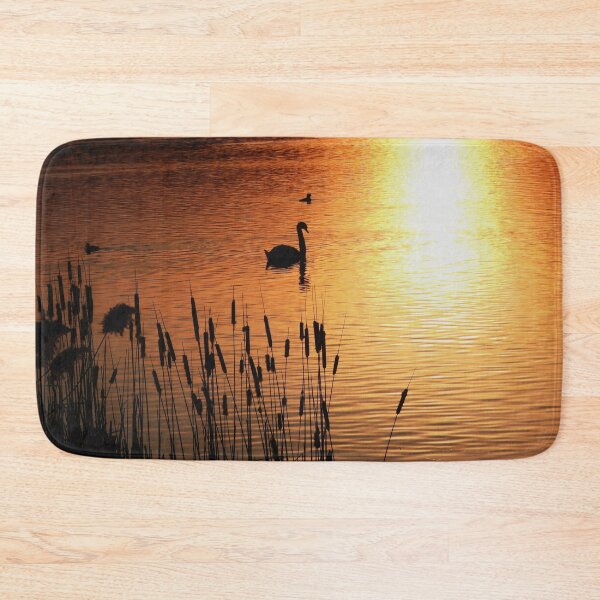 Item preview, Silhouette of a beautiful Swan in a sunset designed and sold by Karen Thomson.