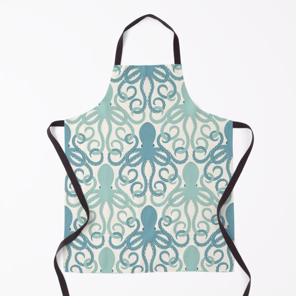 Item preview, Bath time with interlocking Octopuses in sea green and blue  designed and sold by Portia Monberg.