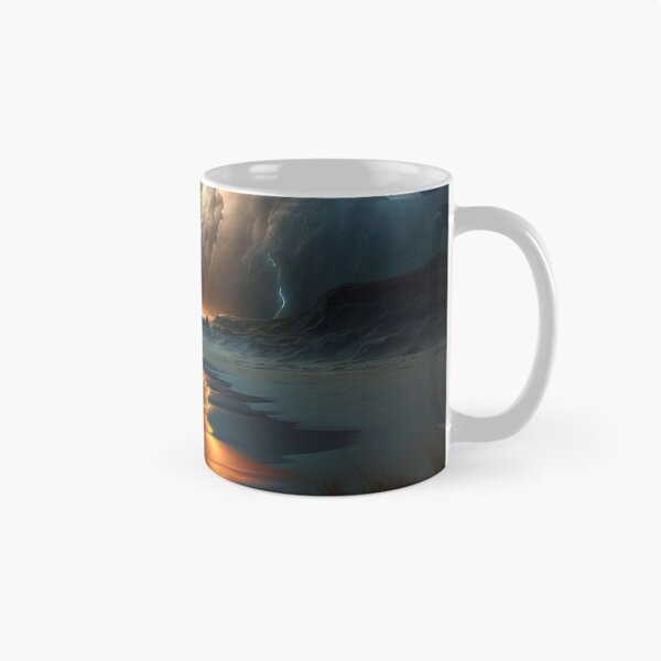Item preview, Foreboding Storm & Lightning Rolling in from the Ocean in Hues of Turquoise & Orange designed and sold by Dragonstrom.