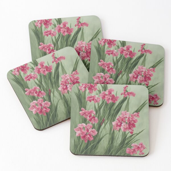 Item preview, August Pink Gladiolus Flowers designed and sold by FamiliarPufferfish.