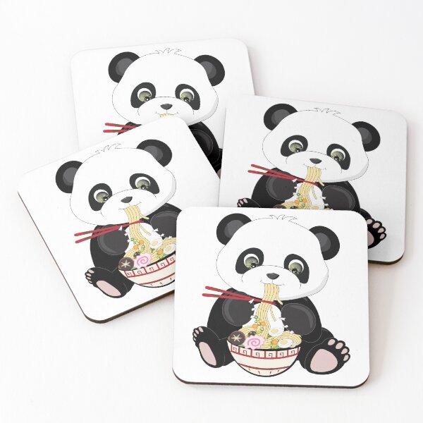 Item preview, Panda bear eating ramen soup designed and sold by atedesigns.