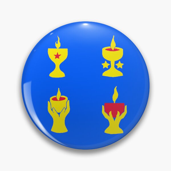 Item preview, Four Flaming Chalices on Cobalt Blue designed and sold by ingridthecrafty.