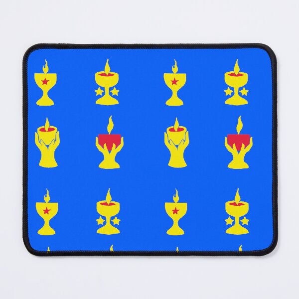 Item preview, Four Flaming Chalices on Cobalt Blue designed and sold by ingridthecrafty.